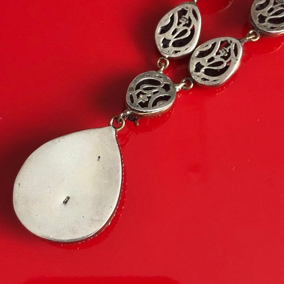 Handmade Vintage Silver Women Sapphire  Necklace - Picture 3 of 4